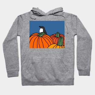 Cute Penguin and Three Pumpkins Hoodie